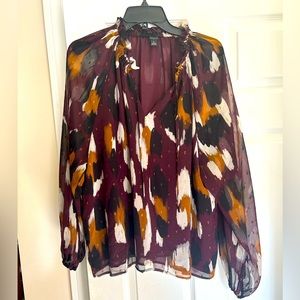 Ann Taylor Animal Print Top sz XL